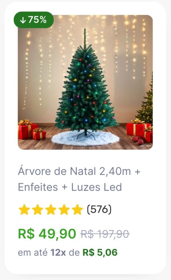 Árvore De Natal Verde Com kit de decoração